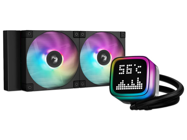 Sistema de Enfriamiento Liquido Deepcool LP240 ARGB, 2x 120mm, Para Socket LGA 1700, 1200 , 1151, 1155, 1150, AM4 y AM5, Color Negro.