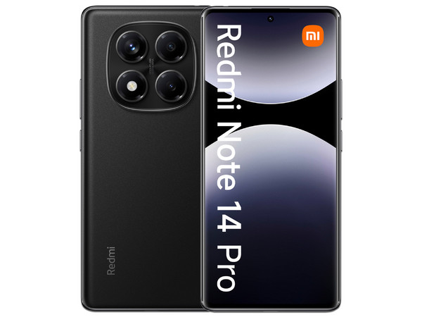 Smartphone Xiaomi Redmi Note 14 Pro: Procesador MediaTek Helio G100-Ultra (hasta 2.2 GHz), Memoria RAM de 8GB, Almacenamiento de 256GB, Pantalla AMOLED de 6.67" Full HD+ (2400 × 1080), 120Hz,Cámara Principal de 200MP+8MP+2MP, Android 14, Negro.