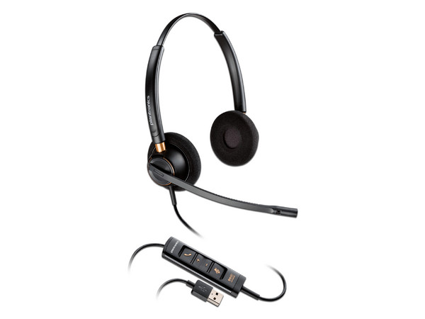 Audífonos Con Micrófono Tipo Diadema Polycom Poly EncorePro 525, USB, Color Negro.