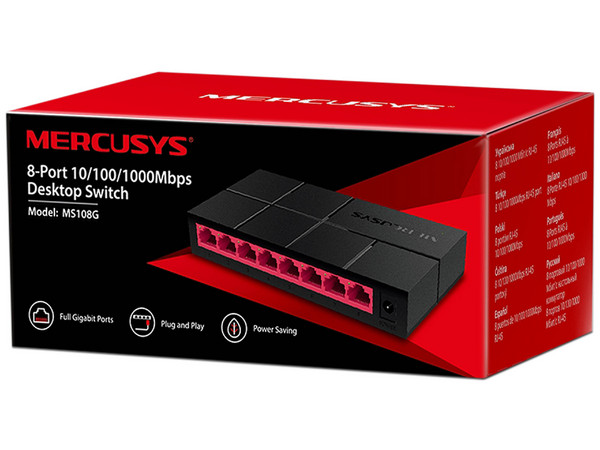 Switch Mercusys MS108G con 8 puertos Ethernet 10/100/1000Mbps (no administrado). - imagen 2