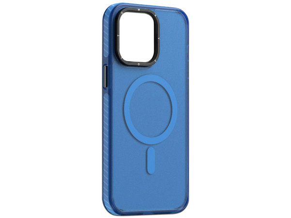 Funda protectora Tekku Matte Color para iPhone 15 Plus, Compatible con MagSafe, Color Azul.