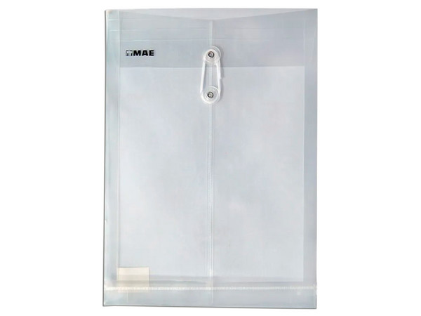 Sobre MAE Vertical Transparente tamaño Oficio con Hilo. Paquete con 12 Piezas