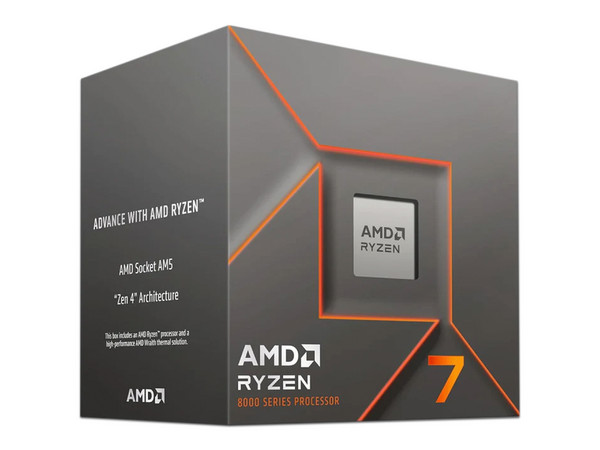 Procesador AMD Ryzen 7 8700F de Octava Generación, 4.1 GHz (hasta 5.0 GHz), Socket AM5, Caché 16MB, Octa-Core, 65W, No Incluye Gráficos Integrados.