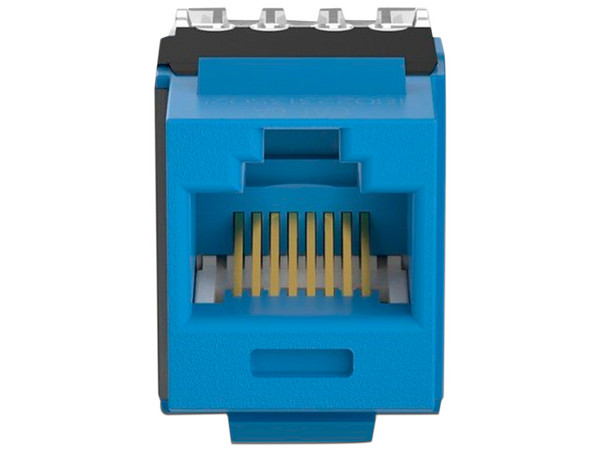 Conector Jack Estilo 110 (de Impacto), Tipo Keystone, Cat6A, de 8 posiciones y 8 cables, Color Azul. - imagen 2