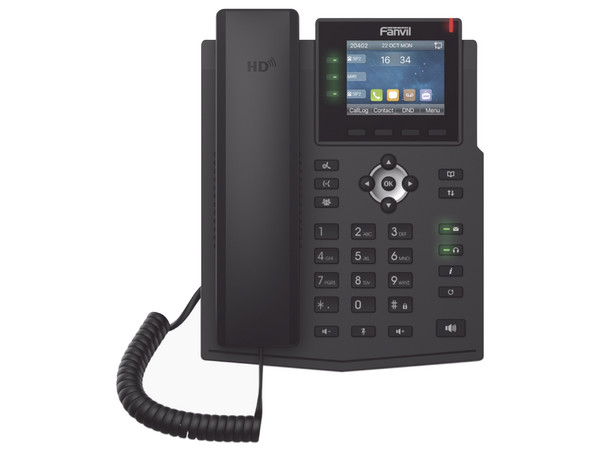 Teléfono IP Empresarial Fanvil X3U, 6 Líneas SIP, Pantalla LCD de 2.8", 37 Teclas, PoE, Gigabit Ethernet, Conferencia de 3 vías.