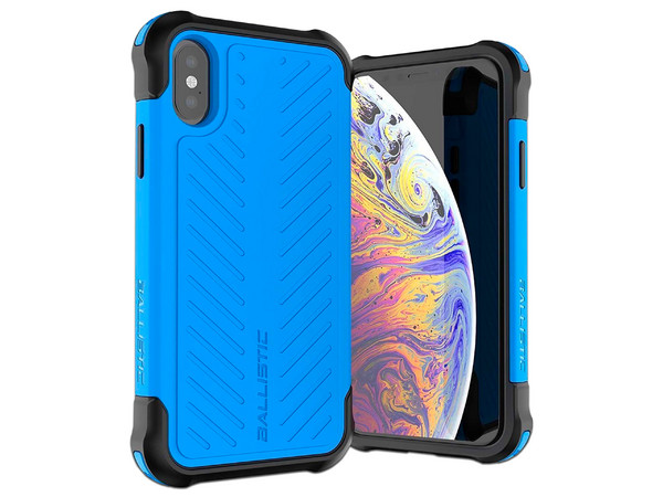 Funda protectora Ballistic Though Jacket para IPhone Xs y X. Color Azul.
