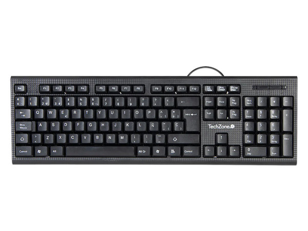 Teclado estándar TechZone TZ16TEC01-ALA, USB.