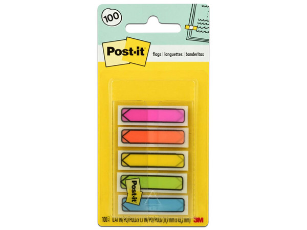 Banderitas 3M Post-it, Flecha Neón, 5 Blocks Multicolor.