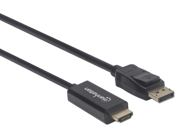 Cable de video Manhattan de DisplayPort (macho) a HDMI (macho), 1.8 metros.