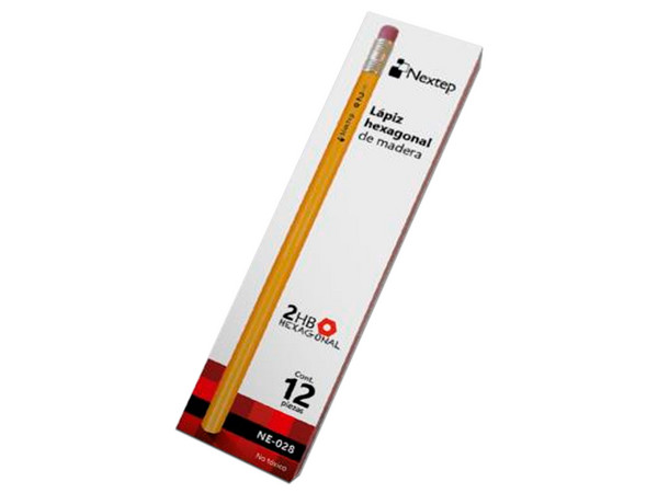 Lápiz Nextep NE-028, Numero 2, Hexagonal, Caja con 12 Piezas.
