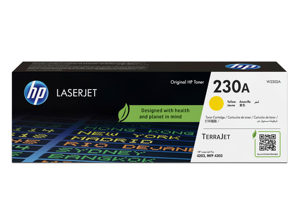 Cartucho de Tóner HP 230A LaserJet, Hasta 1,800 Páginas, Color Amarillo.