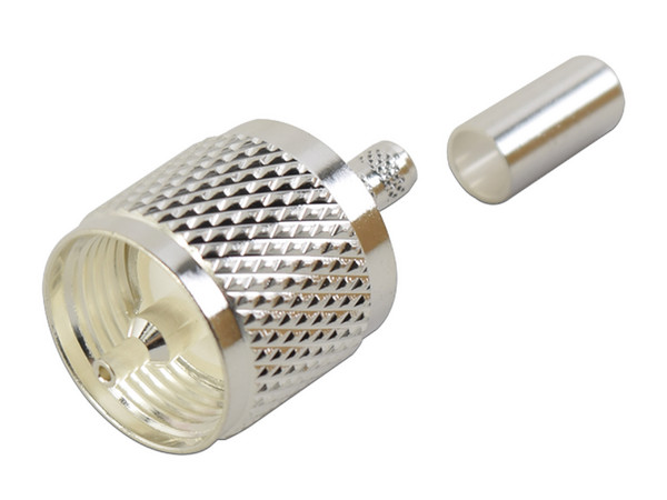 Conector UHF Macho RF Industries RFU-505-ST de Anillo plegable para cables RG-58/U, RG-142/U.