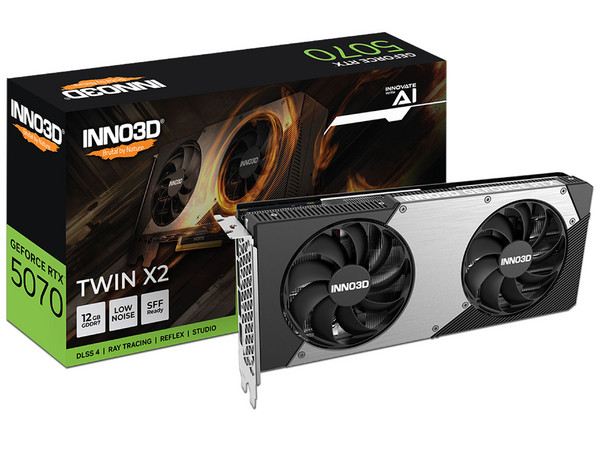 Tarjeta de Video NVIDIA GeForce RTX 5070 Inno3D TWIN X2, 12GB GDDR7, 1xHDMI, 3xDisplayPort, PCI Express 5.0.