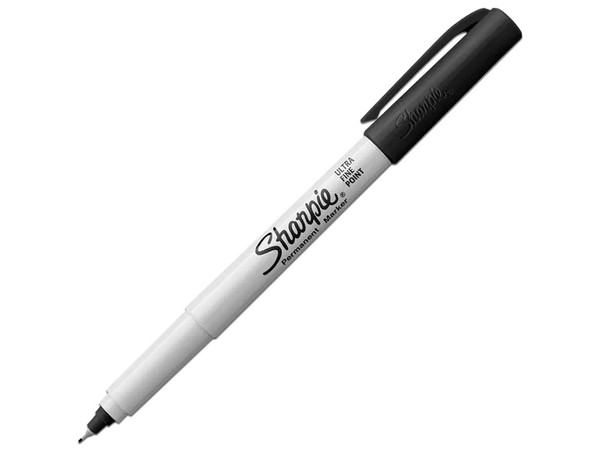 Marcador Permanente Sharpie, Punta Ultra Fina, Caja con 12 Piezas, Color Negro. - imagen 2