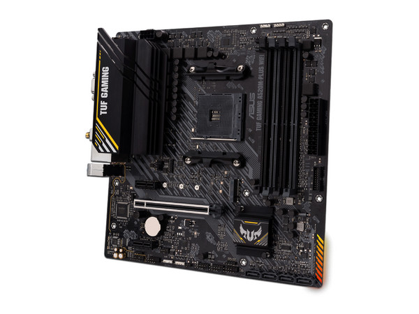 T. Madre ASUS TUF GAMING A520M-PLUS WI-FI, Chipset AMD A520,Soporta: AMD Ryzen 3ra, 4ta y 5ta Generación, Socket AM4,Memoria: DDR4 4866/3600/2133 MHz, 128GB Max,Integrado: Audio HD, Red, USB 3.2, Wi-Fi 5,SATA 3.0 y M.2,Micro-ATX, Ptos: 1xPCIEx1 - imagen 3