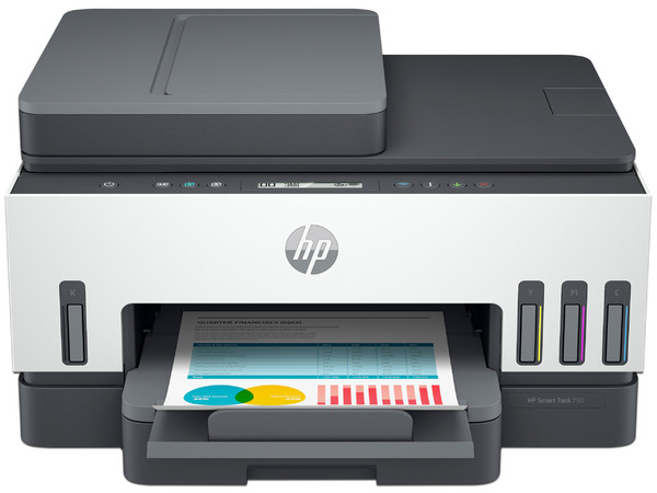 Multifuncional HP Smart Tank 750 con Sistema de Tanques de Tinta, Impresora, Copiadora y Escáner, Wi-Fi, USB.