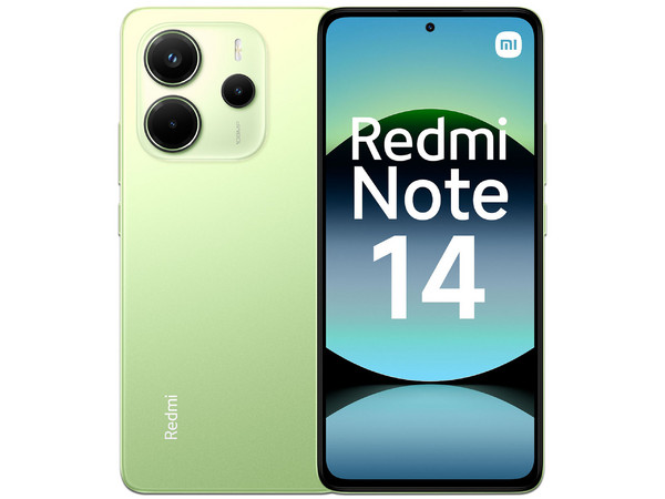 Smartphone Xiaomi Redmi Note 14:Procesador MediaTek Helio G99-Ultra (hasta 2.2 GHz),Memoria RAM de 8GB, Almacenamiento de 256GB,Pantalla AMOLED de 6.67" FHD,Bluetooth, Wi-Fi,Cámara Principal de 108MP,Android 14, Color Verde.
