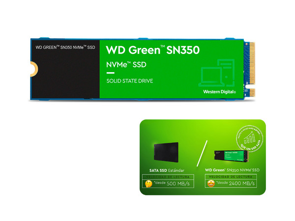 Unidad de Estado Sólido Western Digital Green SN350 de 1TB, 3200 MB/s Lectura, M.2 NVMe PCIe 3.0. - imagen 3