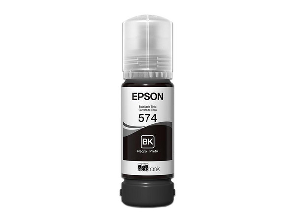 Botella de Tinta Epson T574, 65 ml, Color Negro.