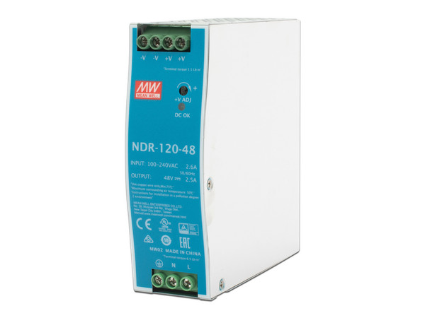 Fuente de Poder Industrial Mean Well de 120W, Salida de 48Vcc, 2.5A, Montaje Riel Din. - imagen 2