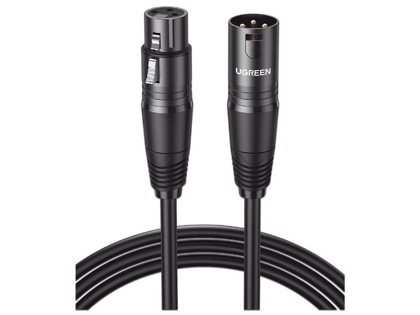 Cable para micrófono XLR Tipo Canon Ugreen, Conector Hembra-Macho, 10m.