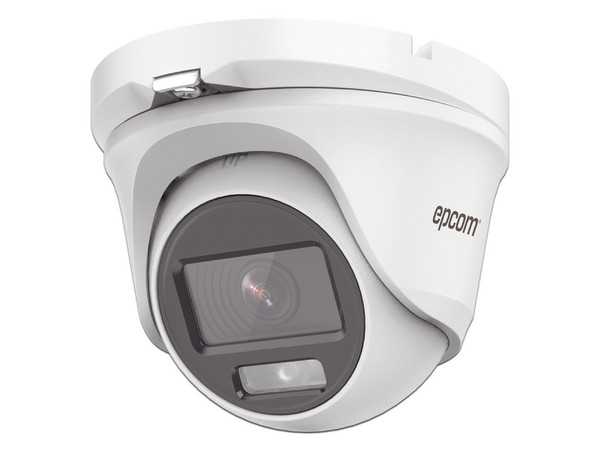 Cámara de Vigilancia tipo Domo Epcom E8-TURBO-C/A de 2MP, Luz Blanca hasta 20m, Micrófono Integrado.