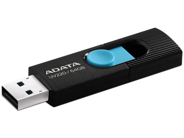 Unidad Flash USB 2.0 Adata UV220 de 64GB. Negro/Azul. - imagen 2