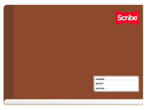 Cuaderno Italiano Cosido Scribe Clásico Doble Raya 100 Hojas (Modelo 4524) mide aproximadamente 20.7 x 15.5 cm y contiene 100 hojas de papel bond rayado con líneas dobles, ideales para escritura y aprendizaje.