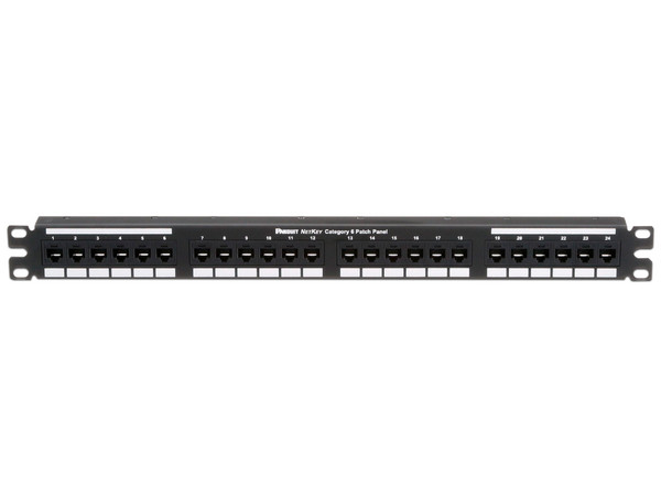 Panel de Parcheo Cat6 Panduit NK6PPG24Y, 24 puertos, 1U. Color Negro.
