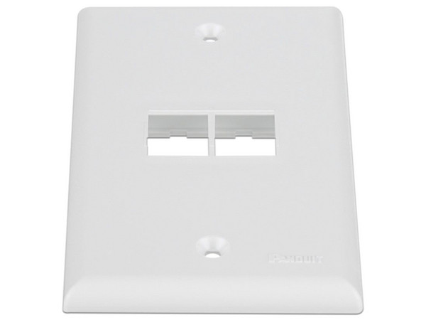 Placa de Pared Vertical Panduit NK2FNWH, Salida Para 2 Puertos Keystone, Color Blanco.