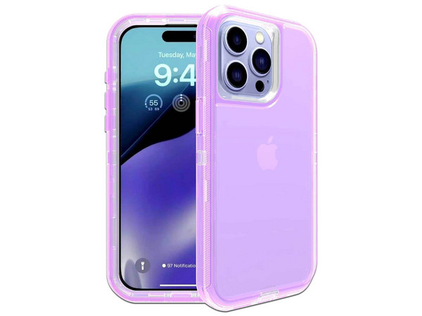 Funda Protectora TEKKU Protect 360, Compatible con iPhone 15 Pro, Color Violeta.