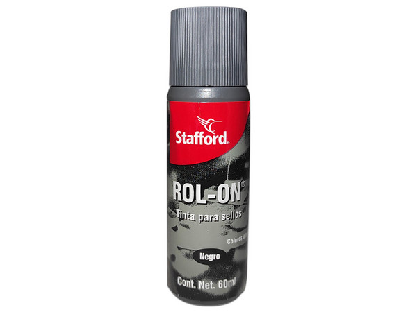 Tinta para Sellos Stafford Roll On, 60ml. Color Negro. - imagen 2