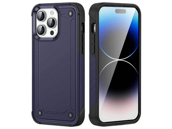 Funda TEKKU Tough Cover para iPhone 15 PRO MAX, Color Azul.