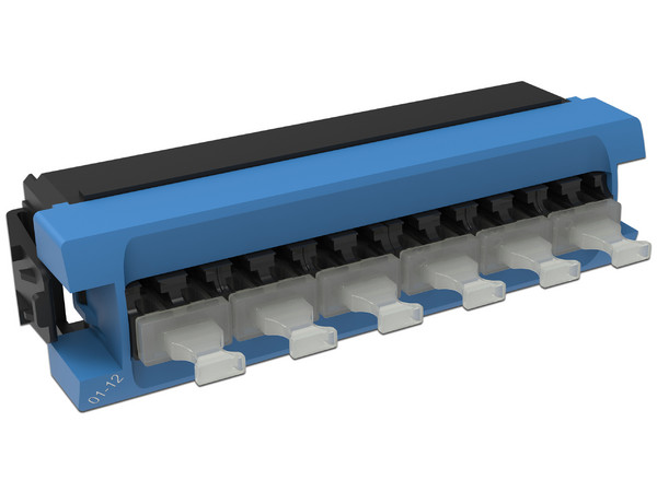Panel de distribución Commscope MODULO 360 con 12 Aclopadores LC.
