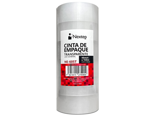 Cinta Adhesiva Nextep NE-605T Empaque Transparente.