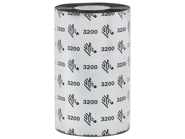 Cartucho de Cinta Zebra Ribbon 03200BK13145 de Cera Resina, 131mm x 450m. Compatible con Impresoras Industriales. Color Negro
