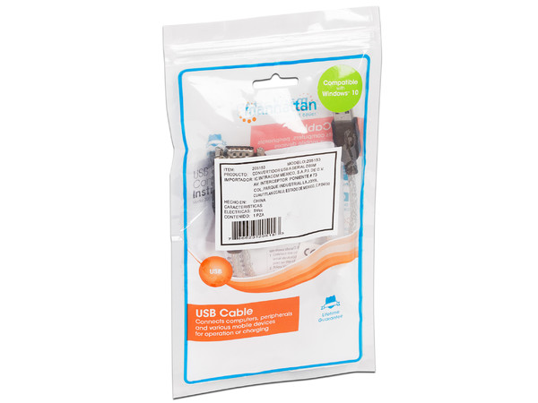 Convertidor Manhattan de USB a Puerto Serial DB9M, Bolsa. - imagen 3