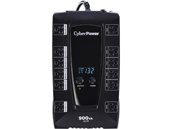 NoBreak CyberPower AVRG900LCD de 900 VA (480 W) con 12 contactos Nema 5-15R.