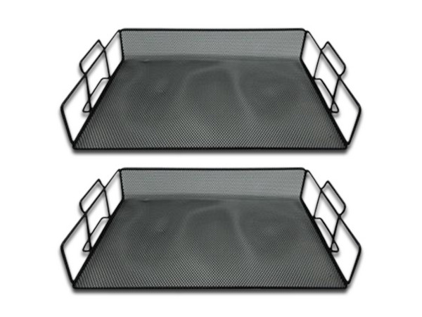 Charola apilable Nextep NE-169. Color Negro. (2 Piezas)