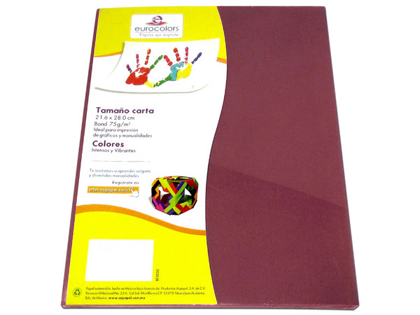 Papel cortado Eurocolors EC0098 tamaño Carta, 100 piezas. Color Vino. - imagen 2