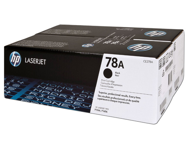 Pack de 2 cartuchos de tóner HP 78A Negro Laserjet Original (CE278AD).