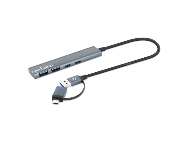 Hub Manhattan USB-C A USB-A, USB 3.1, Transferencia 5 Gbit/s. - imagen 2