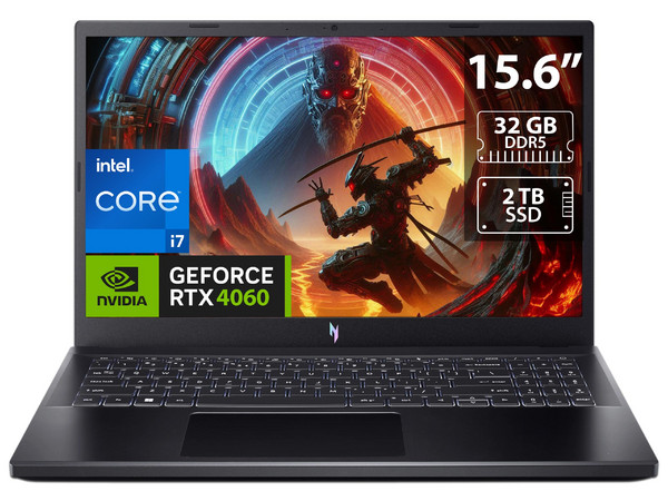 Laptop Gamer Acer Nitro V 15: Procesador Intel Core i7 13620H (hasta 4.9 GHz), Memoria de 32GB DDR5, SSD de 2TB, Pantalla de 15.6" LED, (1920 x 1080), 165Hz,Video NVIDIA GeForce RTX 4060, S.O. Windows 11 Home, Teclado en Inglés.