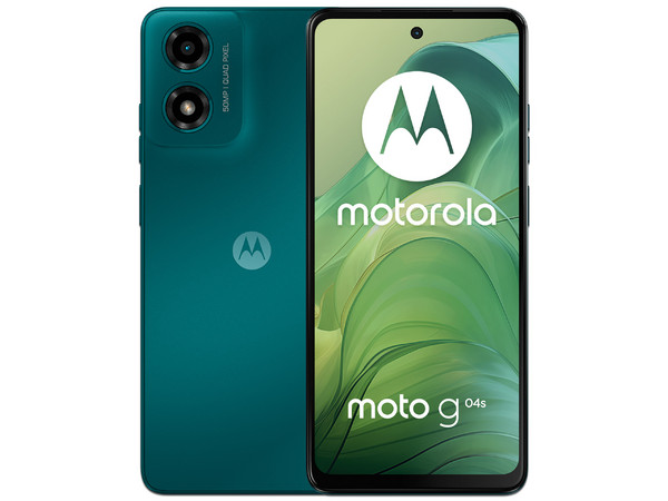Smartphone Motorola Moto G04s: Procesador Unisoc T606 (hasta 1.6 GHz), Memoria RAM de 4GB, Almacenamiento de 64GB, Pantalla LED Multi Touch de 6.6" HD+, Bluetooth 5.0, Wi-Fi 5,Cámara Principal de 50MP, Android 14, Color Verde.
