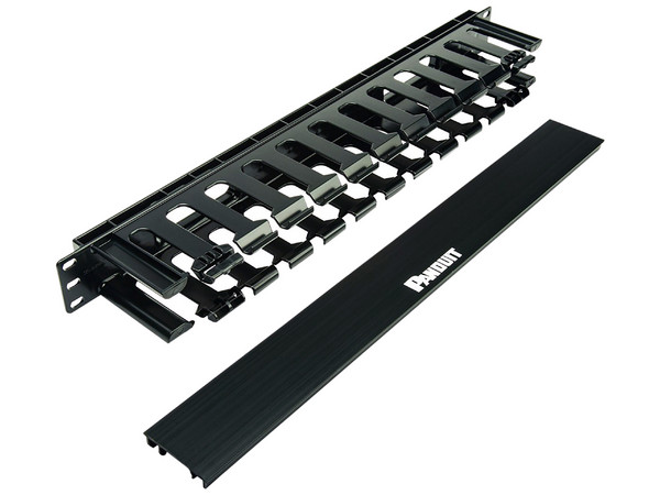 Organizador de cable horizontal PANDUIT WMPFSE de 1RU. Color Negro.