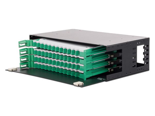 Distribuidor de Fibra Óptica LinkedPro deslizable, con 48 adaptadores LC Duplex/LC Simplex o 48 SC Simplex, 3U, Color Negro. - imagen 2