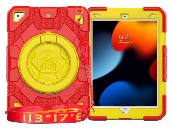 Funda protectora Tekku Spider para iPad 9, 8 y 7 de 10.2", Color Rojo/Amarillo. - imagen 3