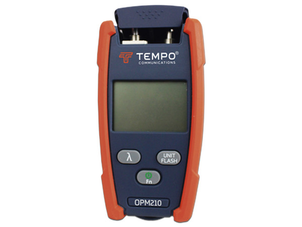 Medidor de Potencia TEMPO OPM-210 para Fibra Óptica con Localizador Visual de Fallos (VFL), entrada universal de 2.5 mm (para conectores SC, ST y FC).