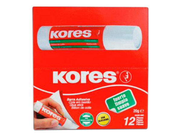 Barra adhesiva Kores 122025, 20gr, 12 pzas.