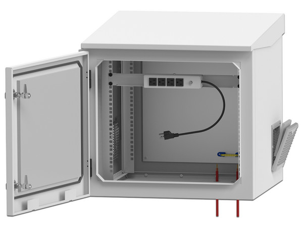 Gabinete de Exterior con Rack de 19" de 9UR con Ventiladores y Termostato. - imagen 2